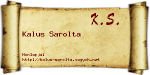 Kalus Sarolta névjegykártya